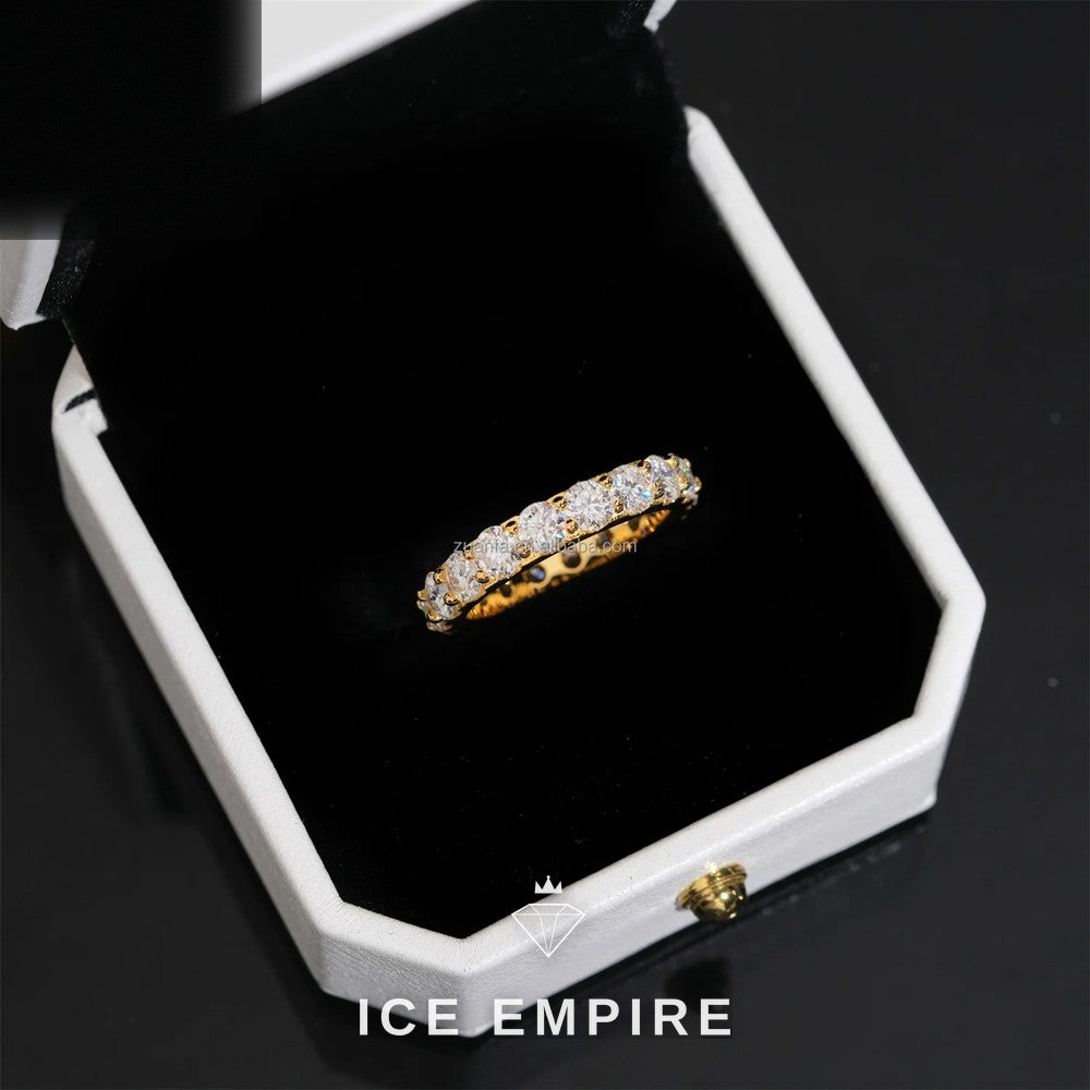 Iced Out 925 Silver Moissanite Ring