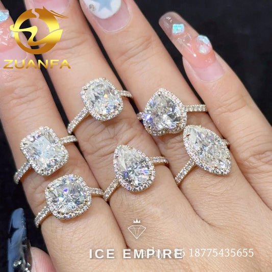 Iced Out Gold Plated Moissanite Wedding Band