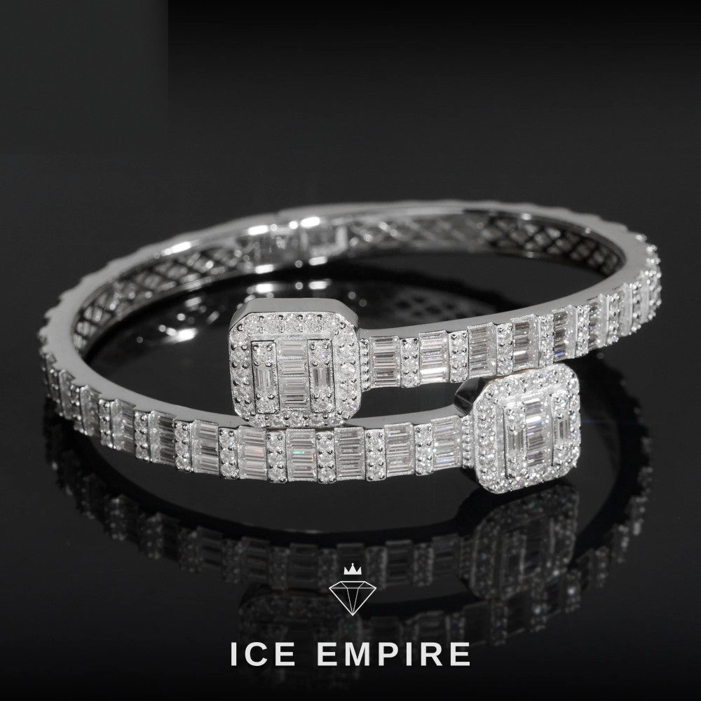 Iced Out Baguette Rose Gold Plated Moissanite Bracelet