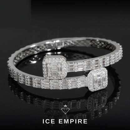 Iced Out Baguette Rose Gold Plated Moissanite Bracelet