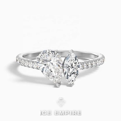 Iced Out 18K Gold Lab Grown Diamond Engagement Ring