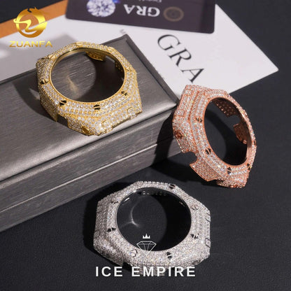 Iced Out Gold Plated Moissanite Watch