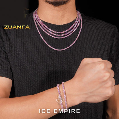 Iced Out 925 Silver Moissanite Tennis Chain