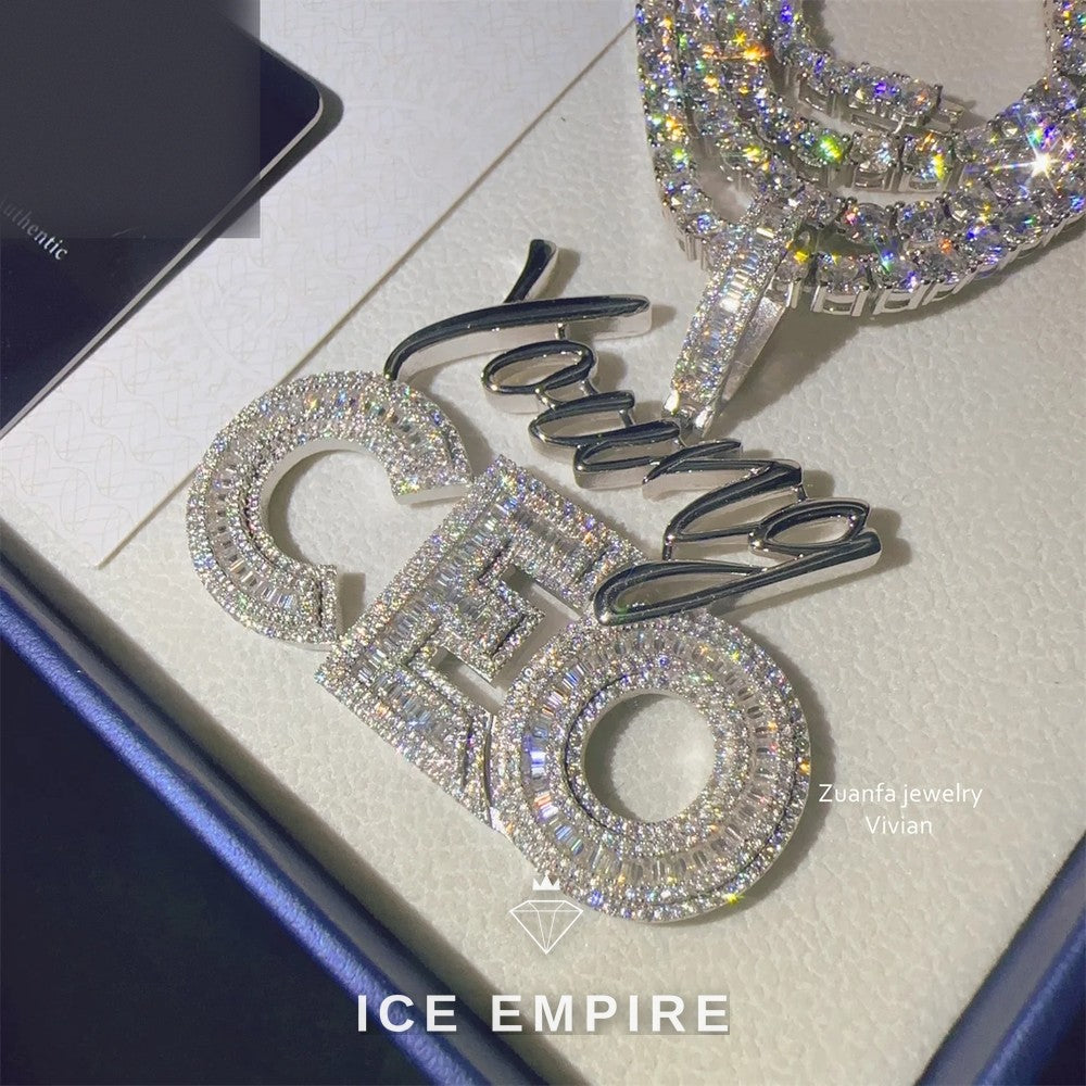Iced Out 925 Silver Moissanite Pendant
