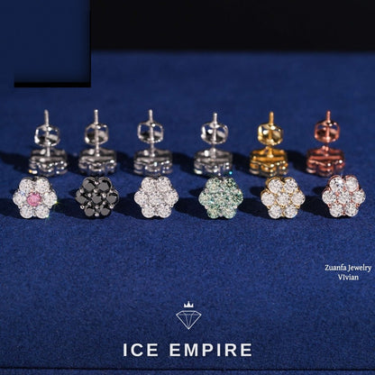 Iced Out 925 Silver Moissanite Earrings