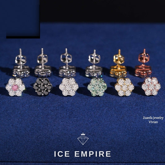 Iced Out 925 Silver Moissanite Earrings