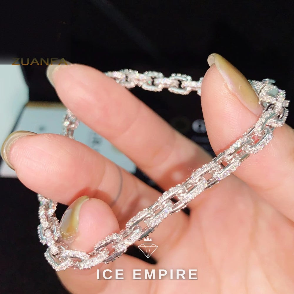 Iced Out Rose Gold Plated Moissanite Cuban Chain