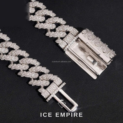 Iced Out Gold Plated Moissanite Cuban Chain