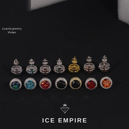 Iced Out 925 Silver Moissanite Earrings