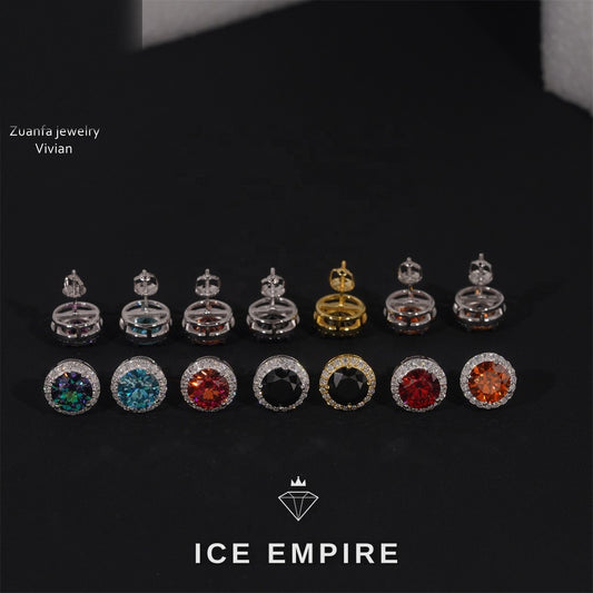 Iced Out 925 Silver Moissanite Earrings