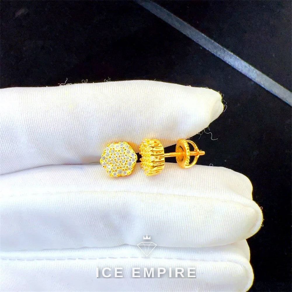 Iced Out 925 Silver Moissanite Stud Earrings