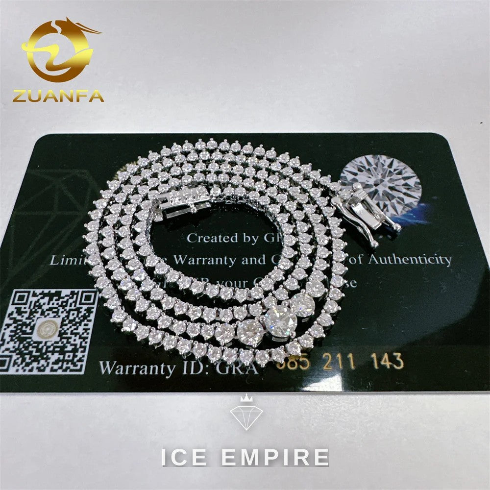 Iced Out 925 Silver Moissanite Cuban Chain