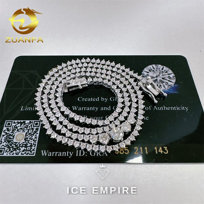 Iced Out 925 Silver Moissanite Cuban Chain