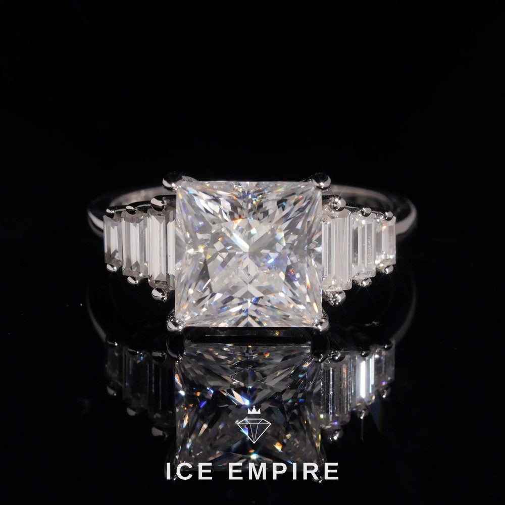 Iced Out Rose Gold Plated Moissanite Engagement Ring