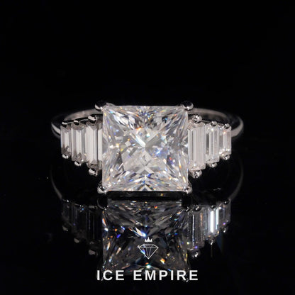 Iced Out Rose Gold Plated Moissanite Engagement Ring