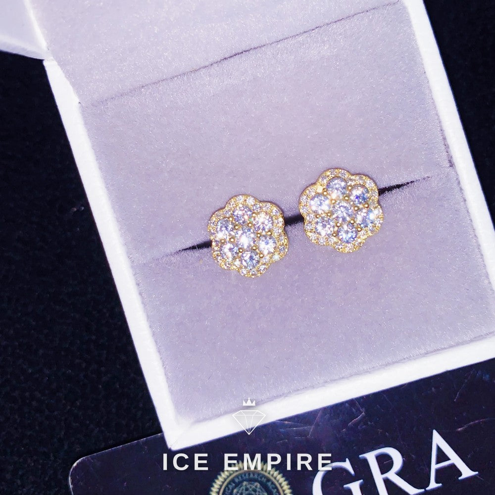 Iced Out 925 Silver Moissanite Stud Earrings