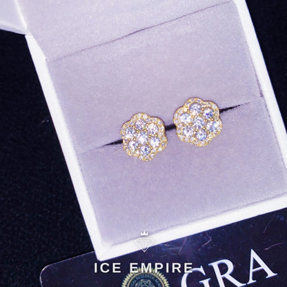 Iced Out 925 Silver Moissanite Stud Earrings