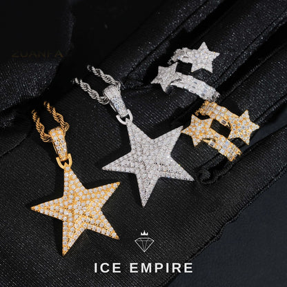Iced Out Cross 925 Silver Pendant