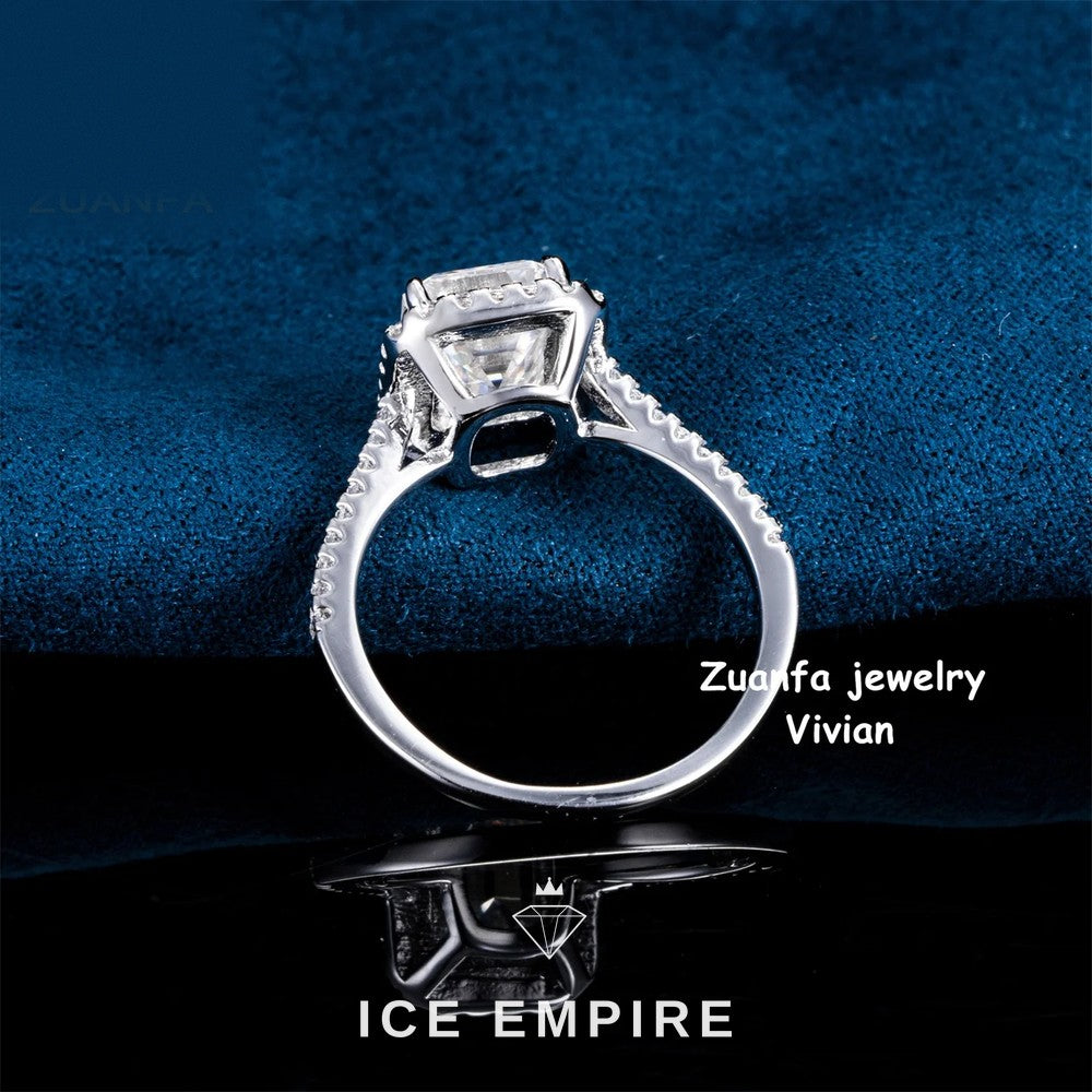 Iced Out 925 Silver Moissanite Ring