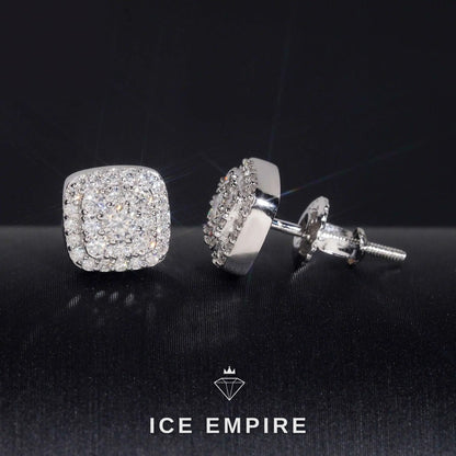 Iced Out 925 Silver Moissanite Stud Earrings