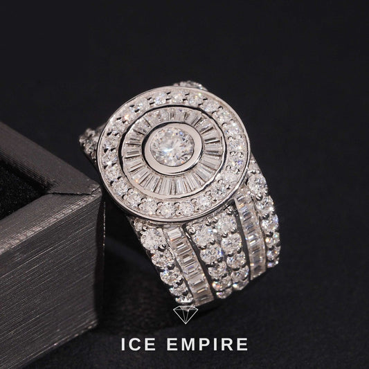 Iced Out Baguette 925 Silver Moissanite Ring