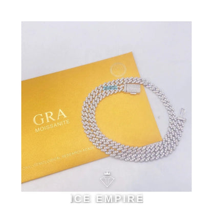 Iced Out 925 Silver Moissanite Cuban Chain