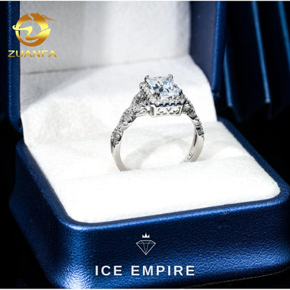 Iced Out 925 Silver Moissanite Ring
