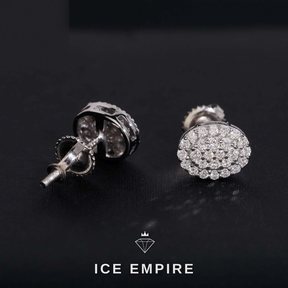 Iced Out Gold Plated Moissanite Stud Earrings