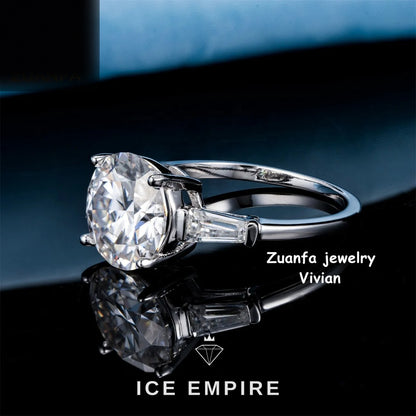 Iced Out 925 Silver Moissanite Ring