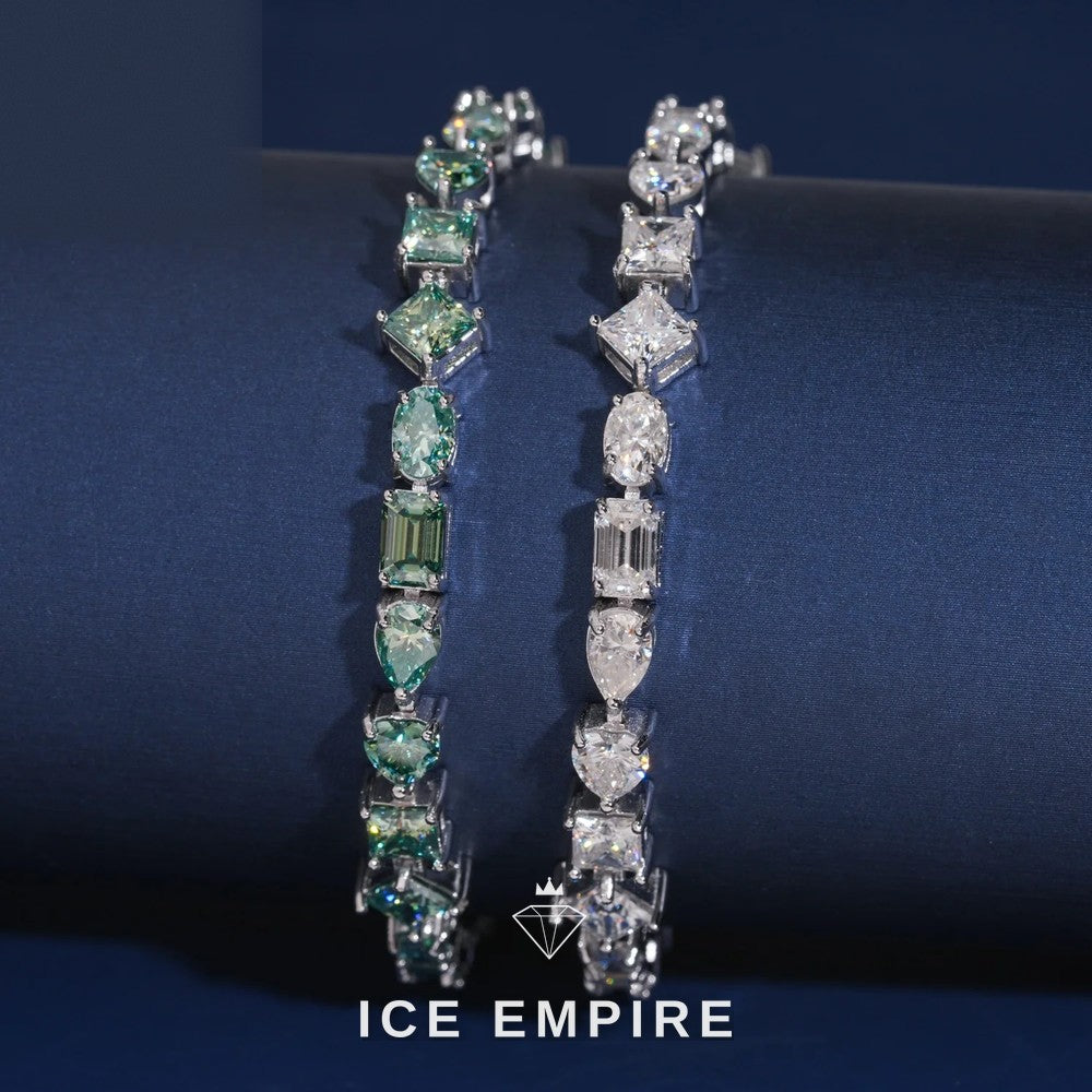 Iced Out 925 Silver Moissanite Tennis Bracelet