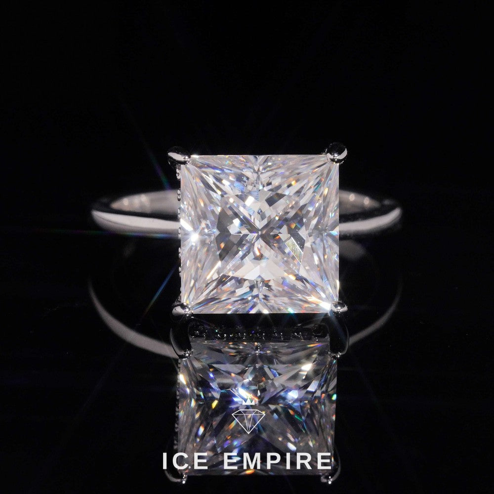 Iced Out Rose Gold Plated Moissanite Wedding Band