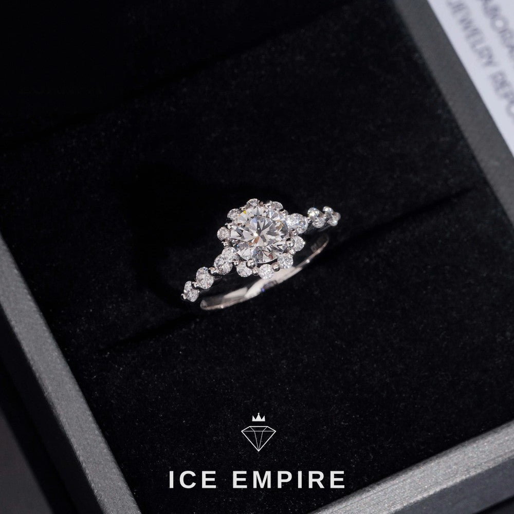 Iced Out Gold Plated Lab Grown Diamond Engagement Ring