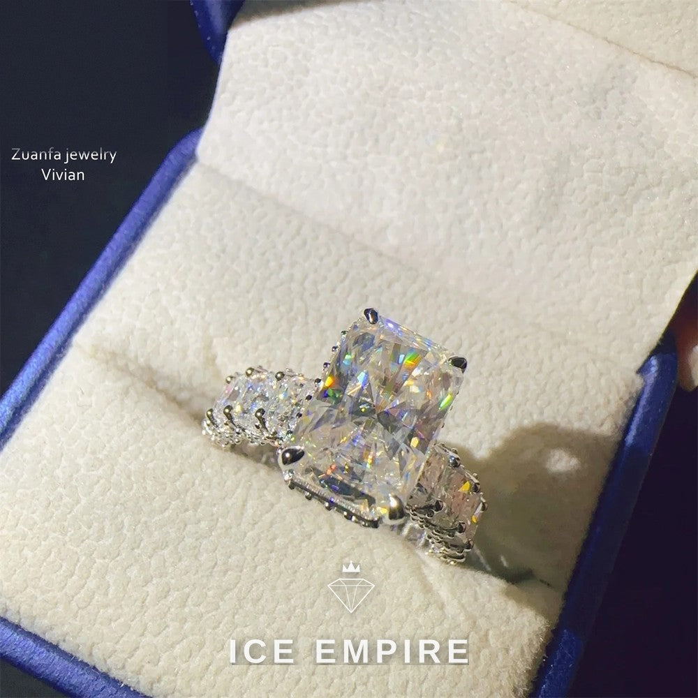 Iced Out Rose Gold Plated Moissanite Ring