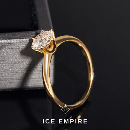 Iced Out 14K Gold Moissanite Wedding Band