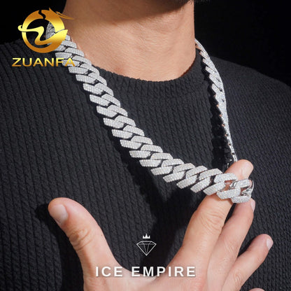 Iced Out Rose Gold Plated Moissanite Cuban Chain