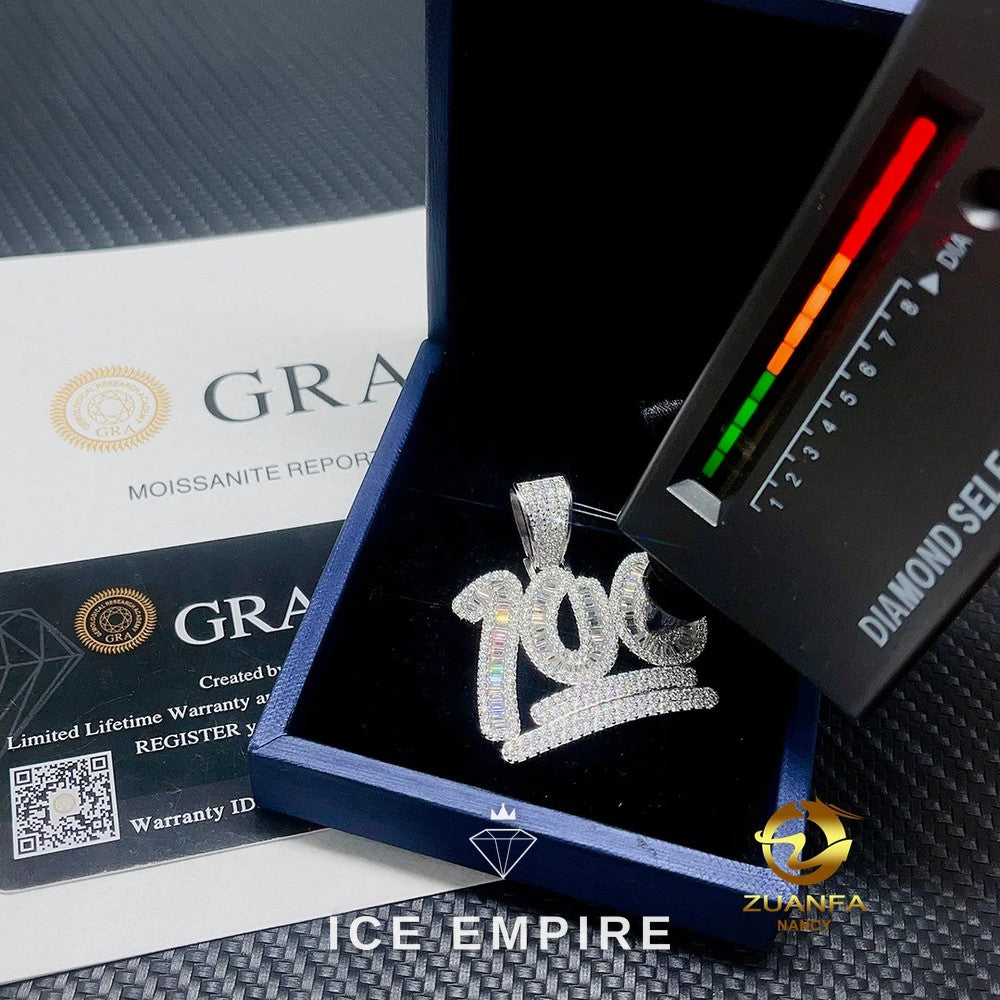 Iced Out Baguette Rose Gold Plated Pendant