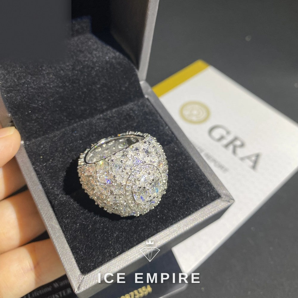 Iced Out 925 Silver Moissanite Ring