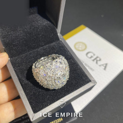 Iced Out 925 Silver Moissanite Ring