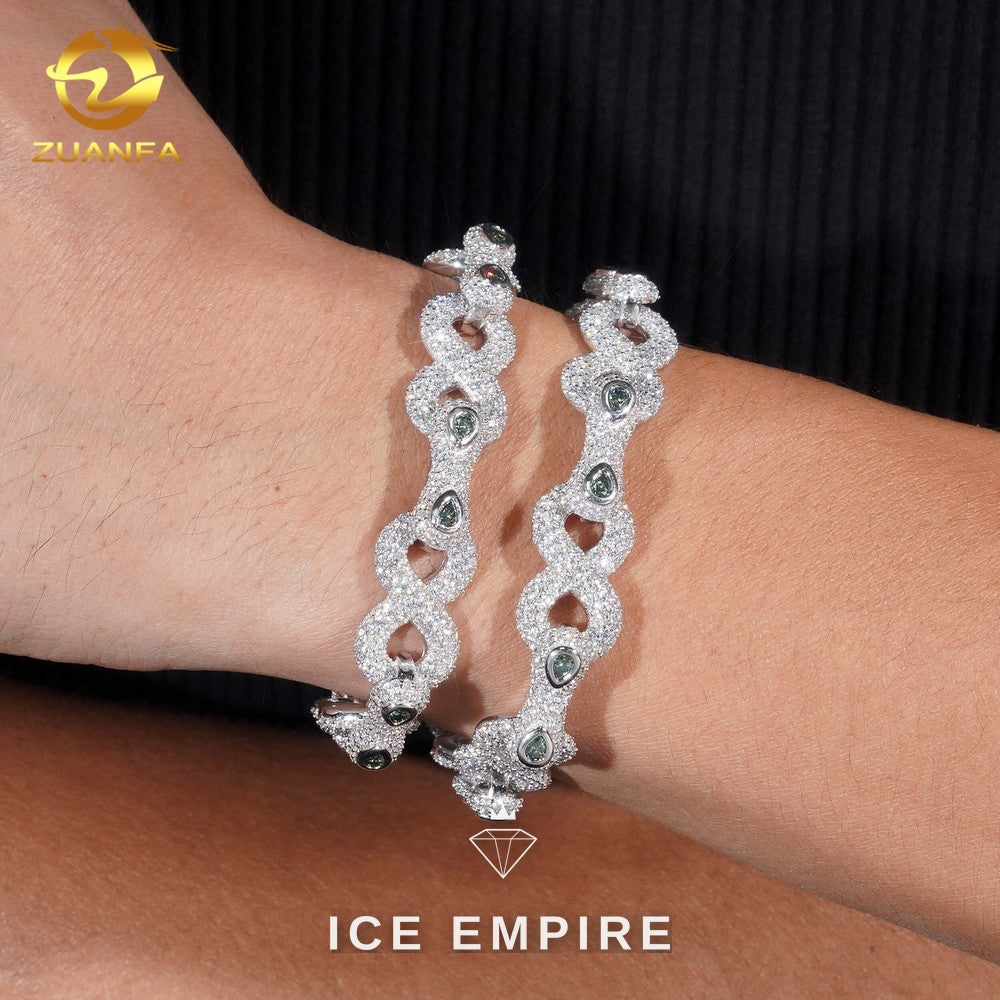 Iced Out 925 Silver Moissanite Cuban Chain