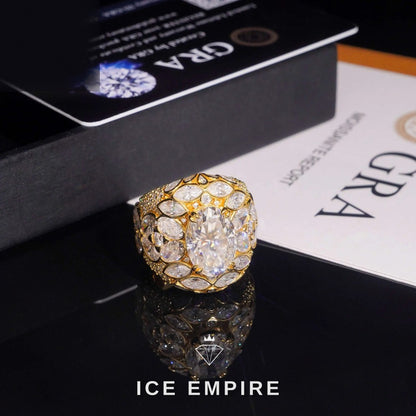 Iced Out 925 Silver Moissanite Ring