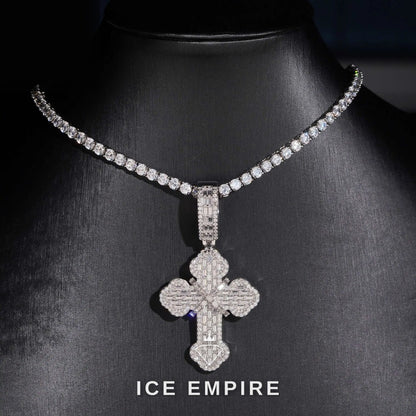 Iced Out Baguette Gold Plated Lab Grown Diamond Pendant