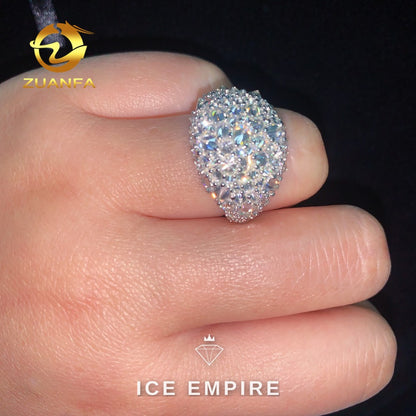 Iced Out 925 Silver Moissanite Ring