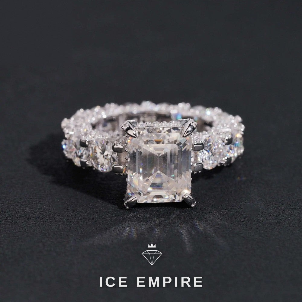 Iced Out 925 Silver Moissanite Ring