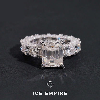 Iced Out 925 Silver Moissanite Ring