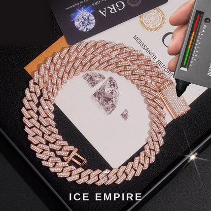 Iced Out Rose Gold Plated Moissanite Cuban Chain