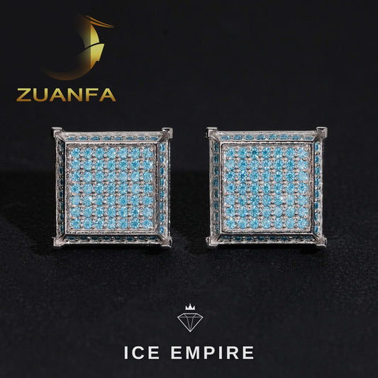 Iced Out 925 Silver Moissanite Earrings