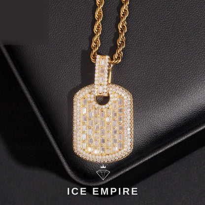 Iced Out Baguette 925 Silver Moissanite Pendant