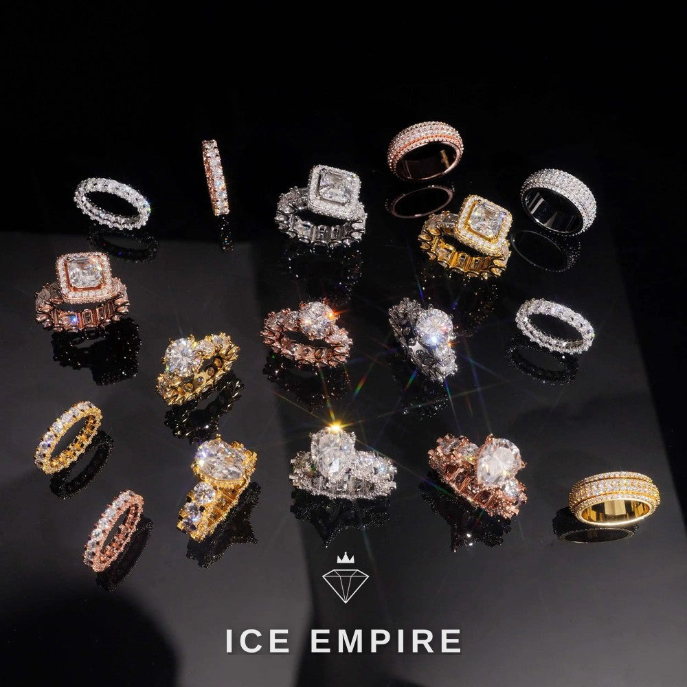Iced Out 925 Silver Moissanite Ring