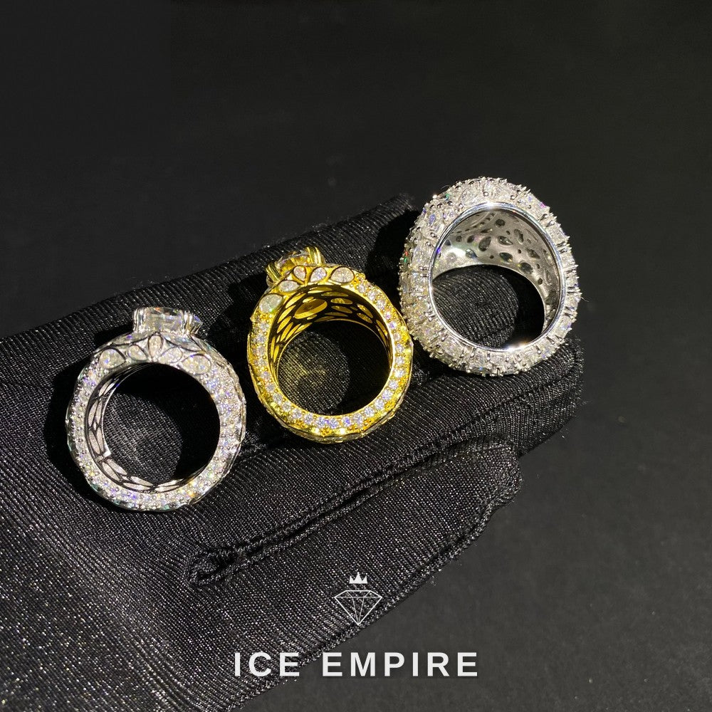 Iced Out 925 Silver Moissanite Ring