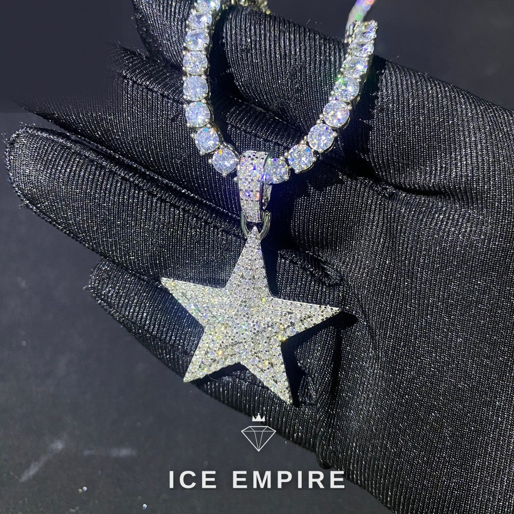 Iced Out 925 Silver Moissanite Pendant